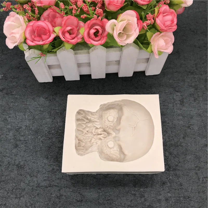 Хэллоуин Череп Силиконовая Форма 3D череп голова для мыла кекса шоколада