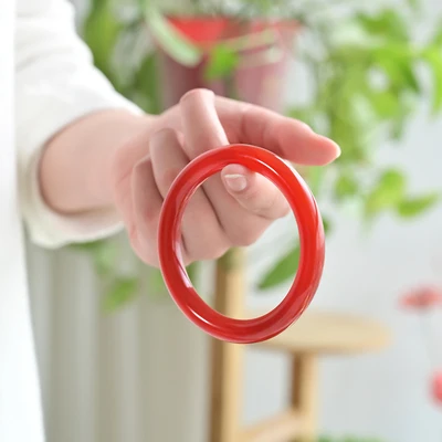 

Natural agate chalcedony round strip red 54-64mm bracelet elegant princess jewelry, best gift for mother and girlfriend