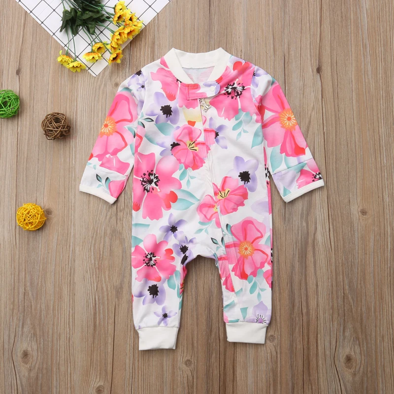 Лидер продаж очаровательный комбинезон на молнии с милым цветком для