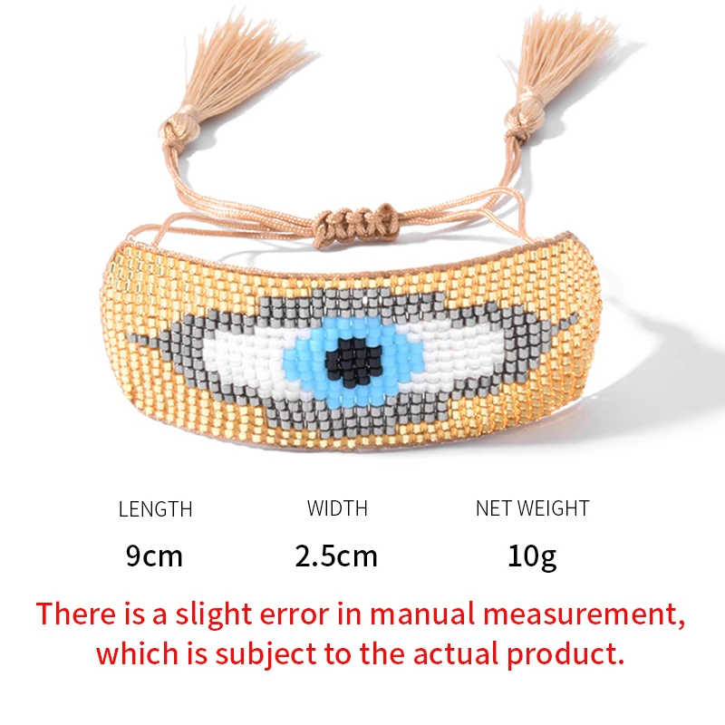 

Rttooas Gold Evil Eye Bracelets Set MIYUKI Beads Charm Bracelet For Women Pulsera Mujer 2020 Handmade Woven Jewelry
