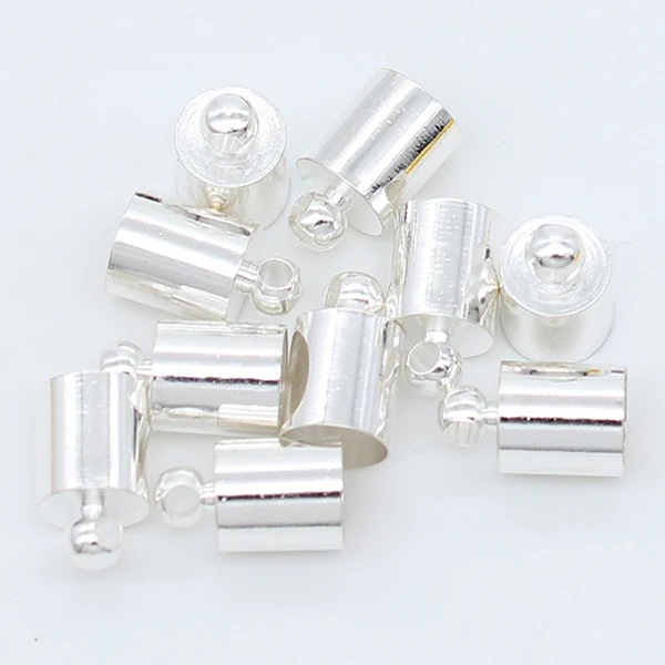 50p 4x9/6x10/8x12 мм серебряное позолоченное ожерелье с кончиком кисточкой колпачок s бусины колпачок соединители фурнитура для украшений Бусины - Цвет: silver