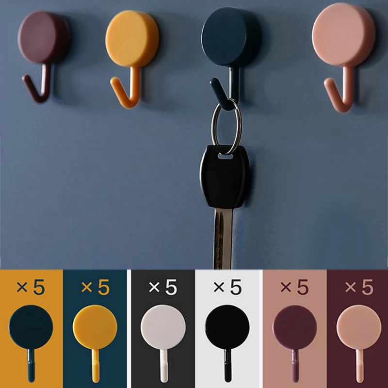 

10 шт сплошной цвет бесплатно пробивая дверь без следов гвоздя одежды установлен настенные крючки