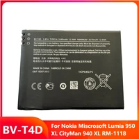original replacement phone battery bv t4d for nokia miscrosoft lumia 950 xl cityman 940 xl rm 1118 rechargable batteries 3340mah