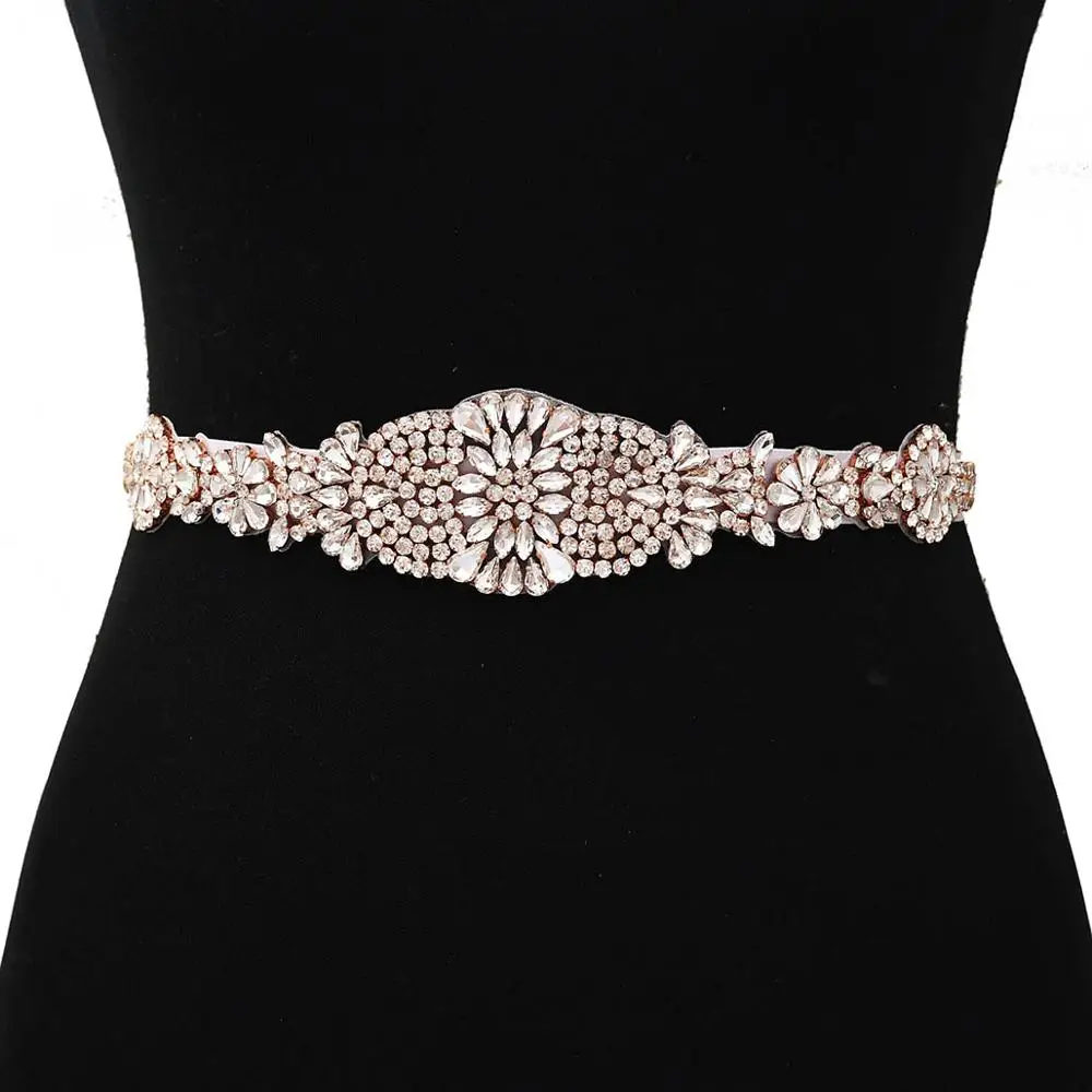 

TRiXY S123-RG розовое золото Стразы пояс для невесты для вечерних выпускных платьев пояса с блестящими бусинами пояс для невесты с кристаллами св...