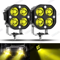 2pcs amber led pods 3 inch off road driving lights 46w yellow led cubes fog lamp light bar pods spot lights work lights amber le