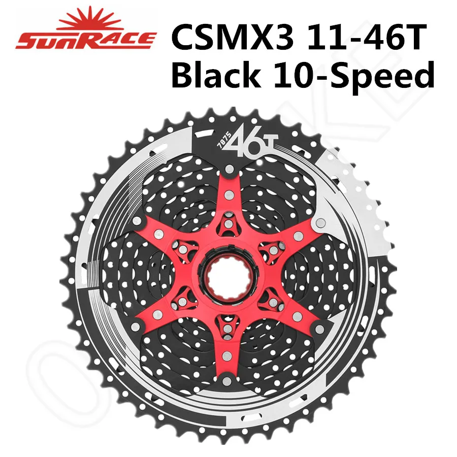 CSMX3 11-46T Black Sunracing CSMX3 toda la serie кассета 10 скоростей 10 скоростей 10 скоростей 11-46T CSMZ3 маховик 10 S Звездочка совместима с Shimano SRAM - Цвет: CSMX3 11-46T Black