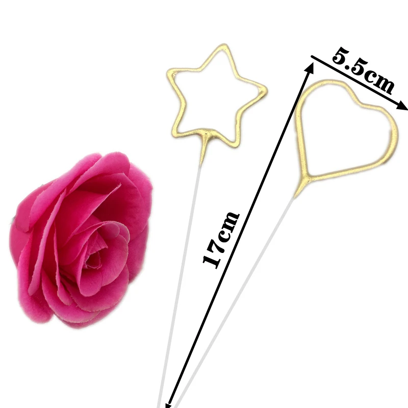 

Romantic Star Love Shaped Wedding Birthday Party Candle Cake Topper Decoration