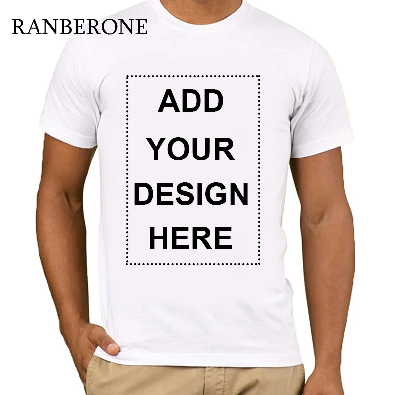 Ранберон белая хлопковая Футболка мужская индивидуальная логотип печать DIY свой