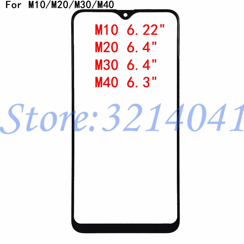 Сенсорный экран для Samsung Galaxy M10 M20 M30 M40 передняя панель стекло (без ЖК-дисплея)