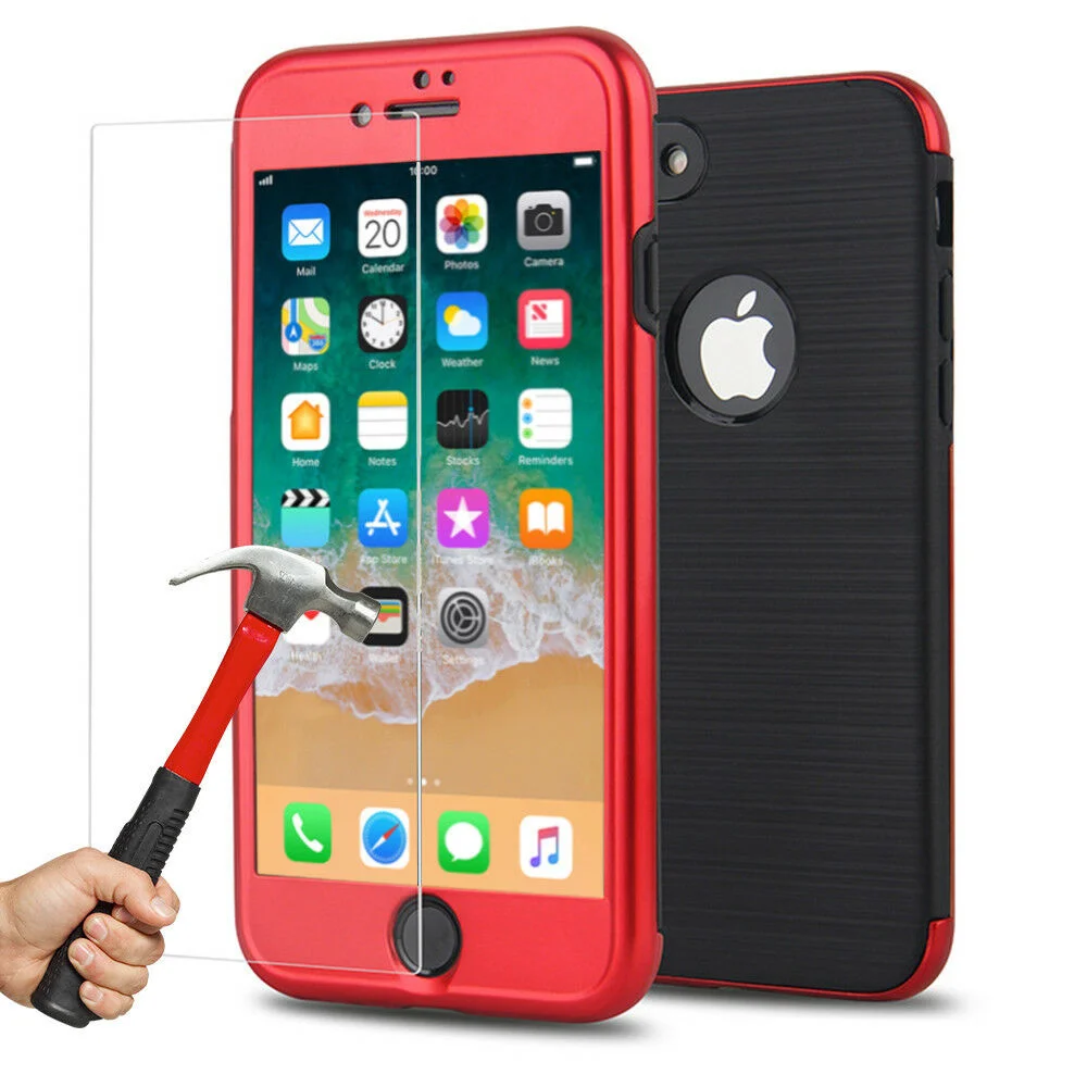 

Coque Houss 360 Armure Antichoc For iPhone 6S 6 7 Plus 8 X + Film Ecran Verre tremp
