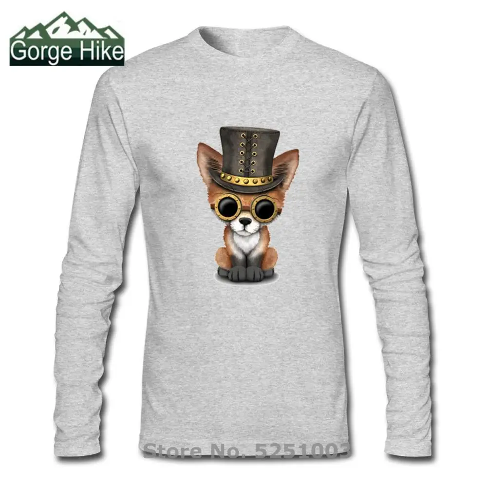 Футболка в стиле стимпанк с рисунком Красной лисы Классическая мужская футболка