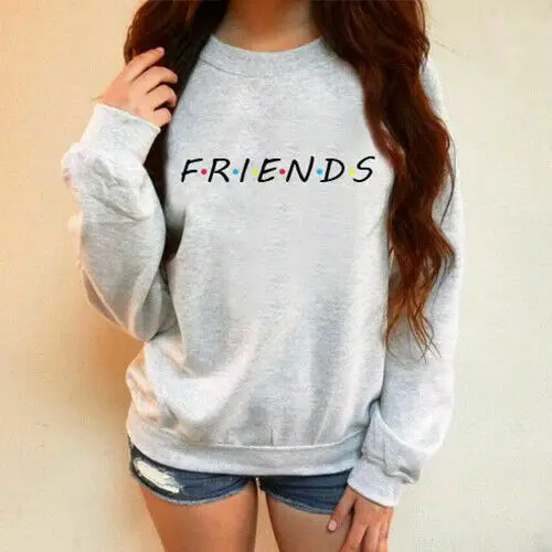 Womens Mens Hoodie Sweatshirt FRIENDS Print Hoody Coat Ladies Pullover Top Loose Casual Womens Jumper Pull Femme