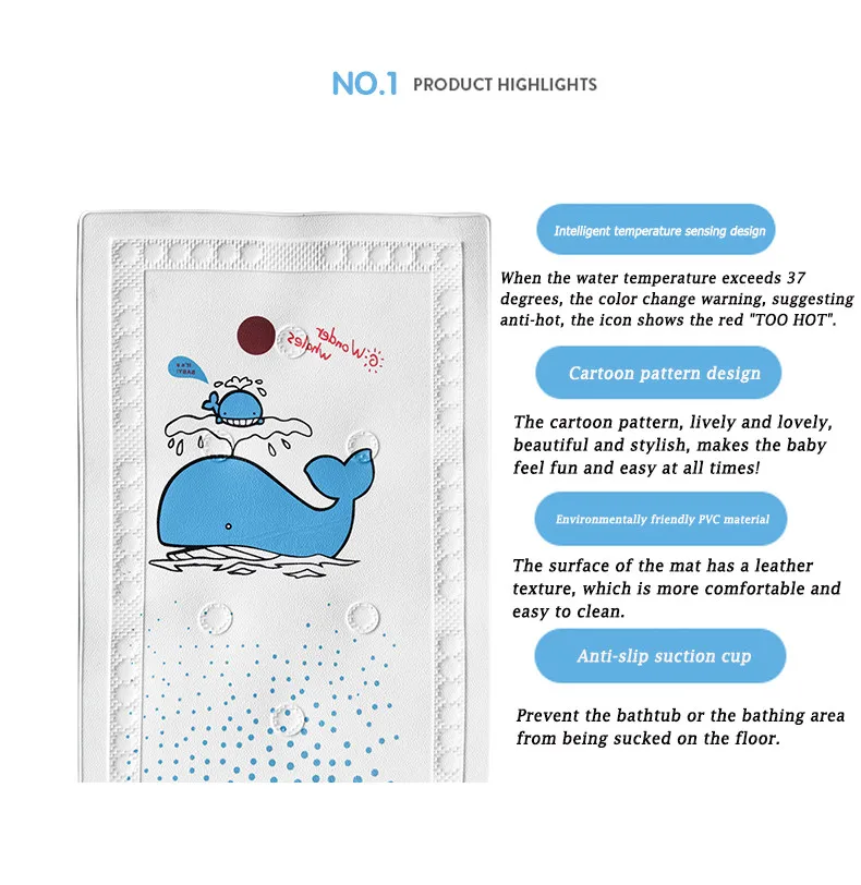 

Play Mat Comfort And Support While In The Bath Heat Sensitive Pvc Anti Slip Baby Kids Bath Mat Colour Change Water Temperature