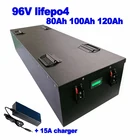 Lifepo4 96В 80Ah 100Ah 120Ah батарейный блок 7500w для UPS солнечной энергии аккумуляторной батареи резервного источника питания уличный светильник AGV + 5A зарядное устройство