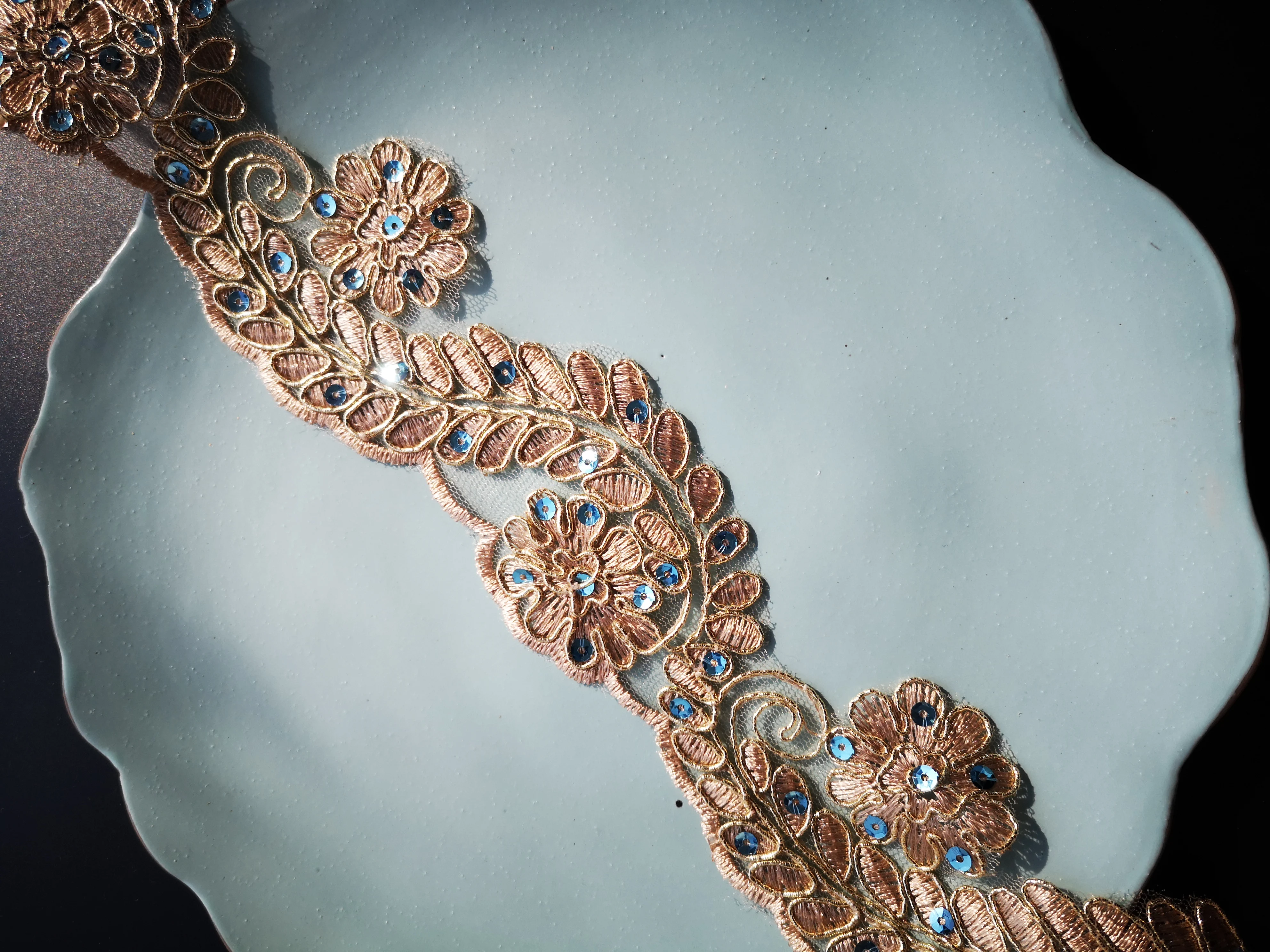 2 ярда/5 5 см золотые блестки кружева цветок аппликация отделка ручной работы diy