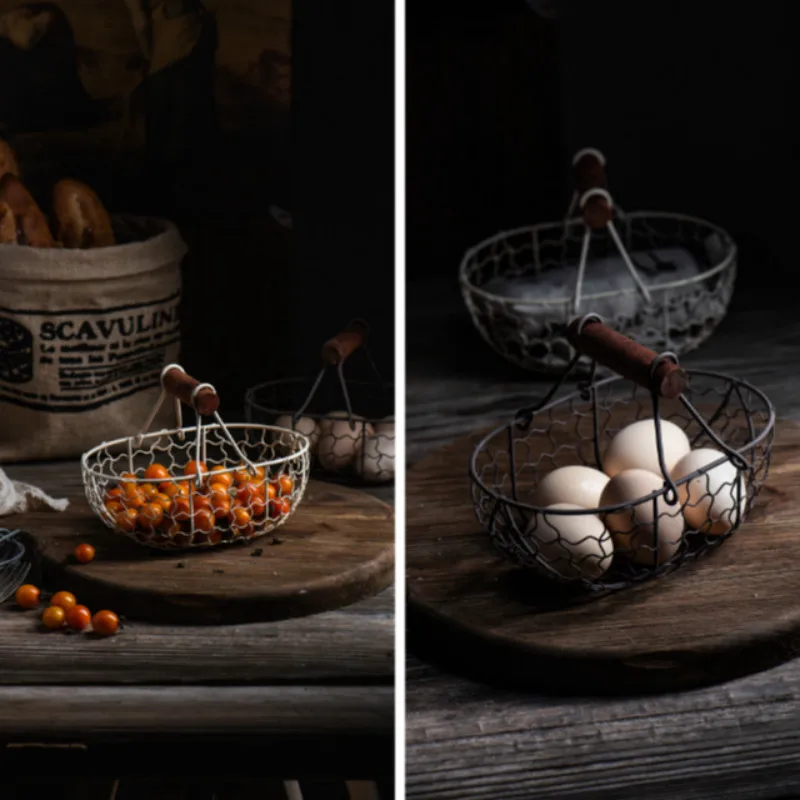 

Реквизит для детской фотосъемки железная корзина с деревянной ручкой Декорации для детской фотосъемки старые украшения загадочный стиль креативные реквизиты