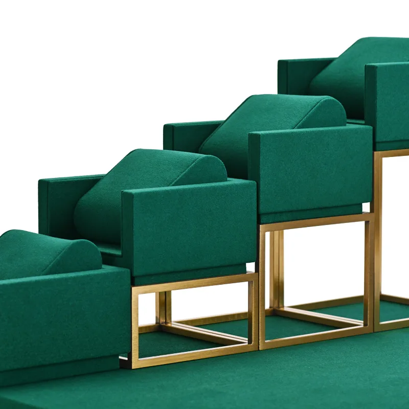 Light luxury watch stand high-end watch bracelet display stand metal microfiber watch display props green