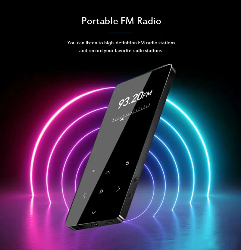 Mp4-плеер с Bluetooth-динамиком сенсорная клавиша встроенный 8 Гб Hi-Fi портативный плеер