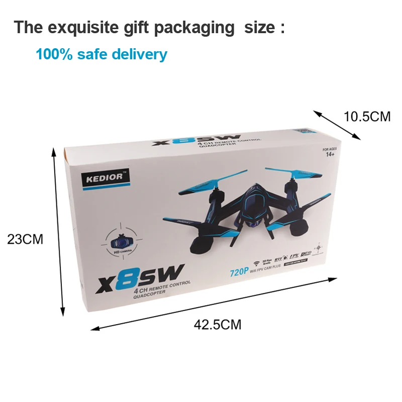 X8SW Quadcopter Drone с 720P HD камерой Rc Quadrocopter Мультикоптер 2 4G Профессиональный