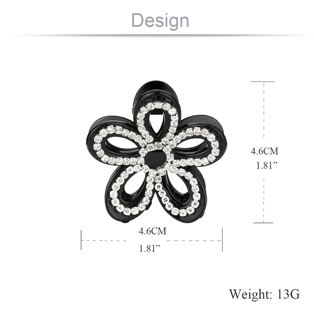 Стразы маленькая заколка для волос коготь женщин женская бабочка цветок конский
