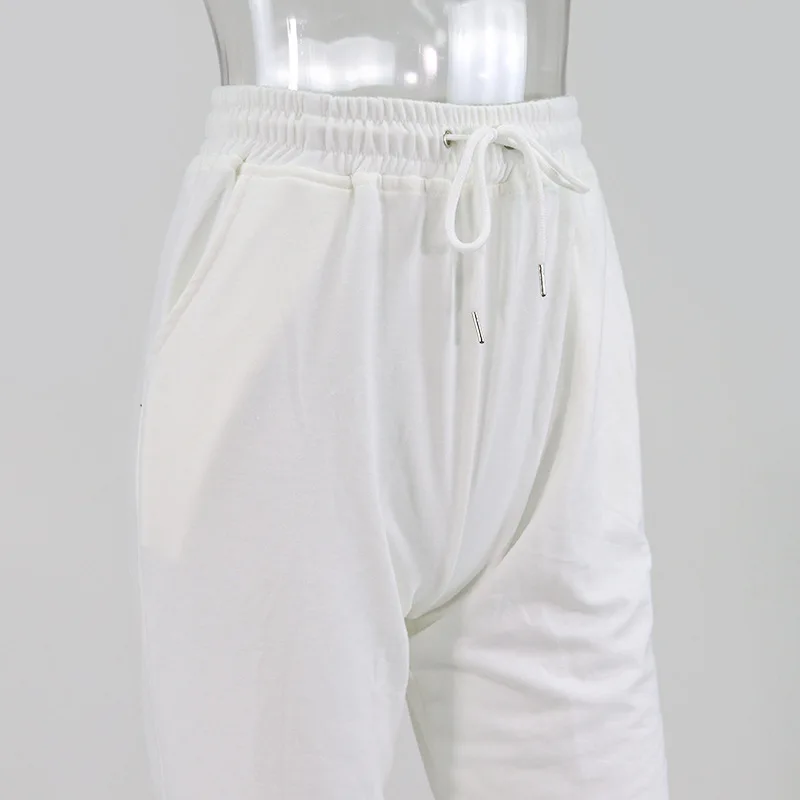 

Lace Up Loose Cotton Sweatpants Women 2020 Summer Autumn High Waisted Long Trousers Joggers Streetwear Cargo Pants Plus Size