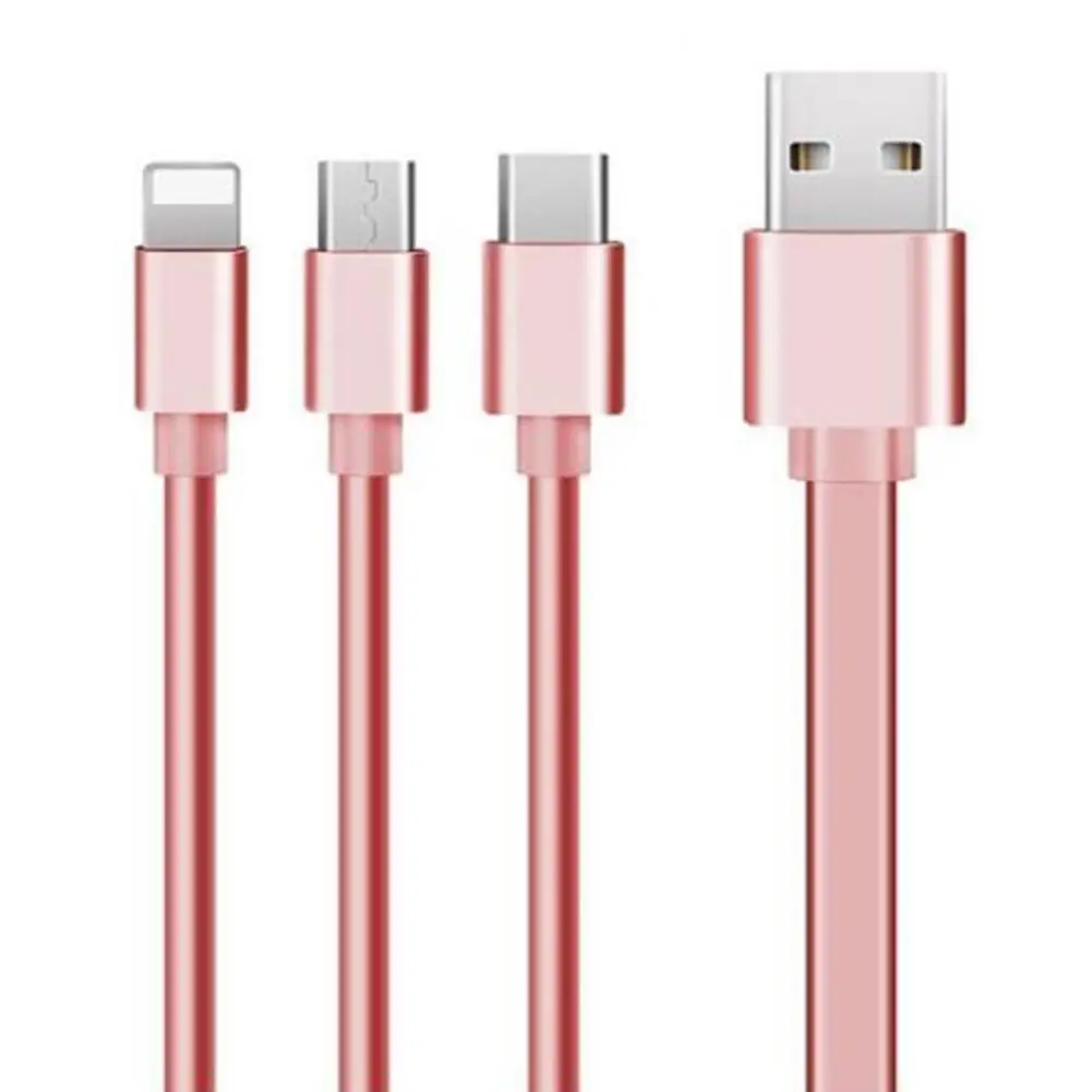Зарядный кабель 3 в 1 Тип C USB Android кабели с тремя-в-одном для зарядки мобильного