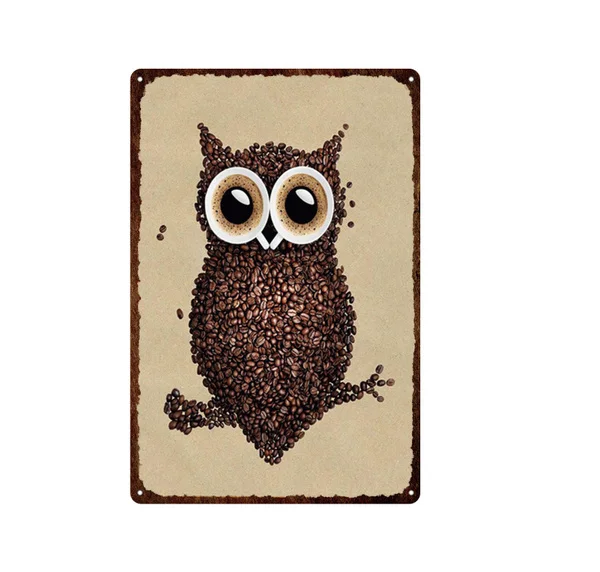 

Coffee Bird Vintage Tin Sign Home Decor Retro Metal Sign Shabby Chic Wall Decor for Kitchen Living Room Dining Room Metal Plate