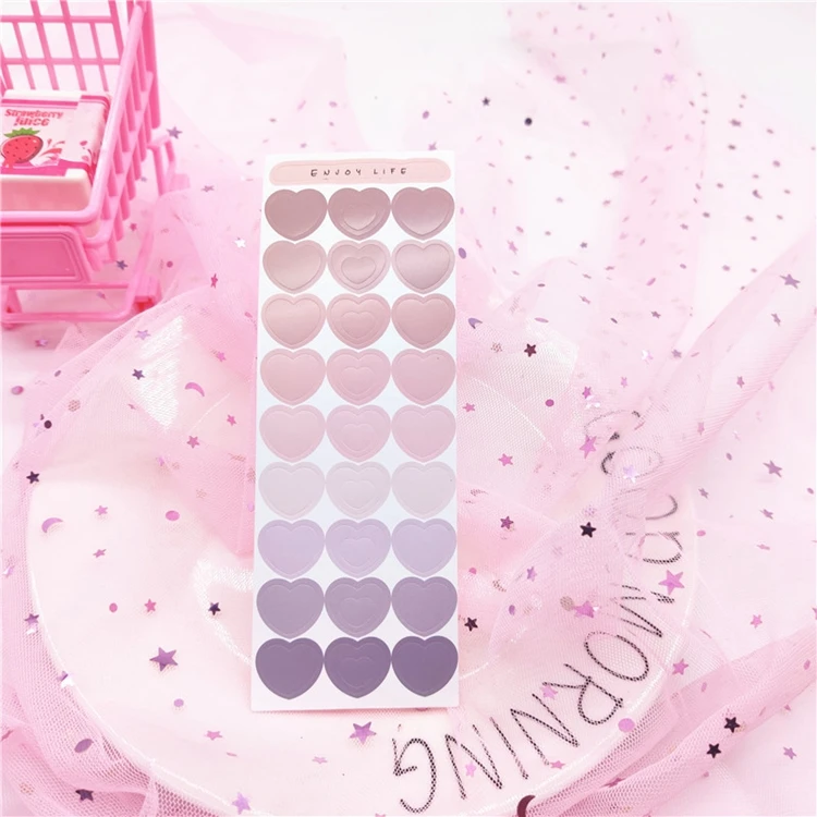 Милые Ins градиентные наклейки сердечки декоративные Стикеры для скрапбукинга корейские DIY Дневник этикетка-наклейка Kawaii канцелярские принадлежности