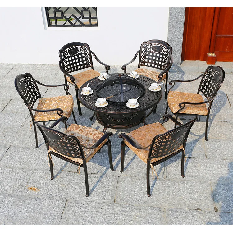 Уличный стол стул мебель для двора из кованого железа литой алюминия и