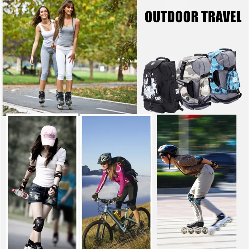 2 Size Roller Skates Backpack Men Inline Skates Skating Shoes Boots Carry Bag Kid Ice Skates Storage Knapsack Outdoor Sports Bag