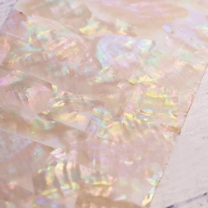 2 листа стикер для дизайна ногтей Клей сломанный градиент Русалочка оболочка Abalone