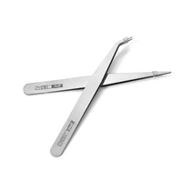 2pcslot metal tweezers clip anti static bend straight stainless steel for beads jewelry sewing accessories tools supplies