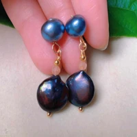 natural alien baroque pearl eardrop 18k gold earrings gift accessories easter thanksgiving christmas hook beautiful new year