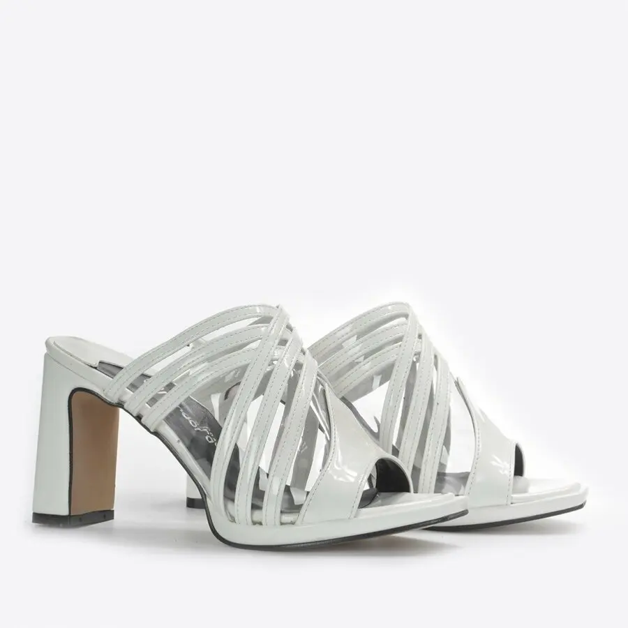 

Mink Shoes Women White-Patent Leather Slippers Vzn20-067Y