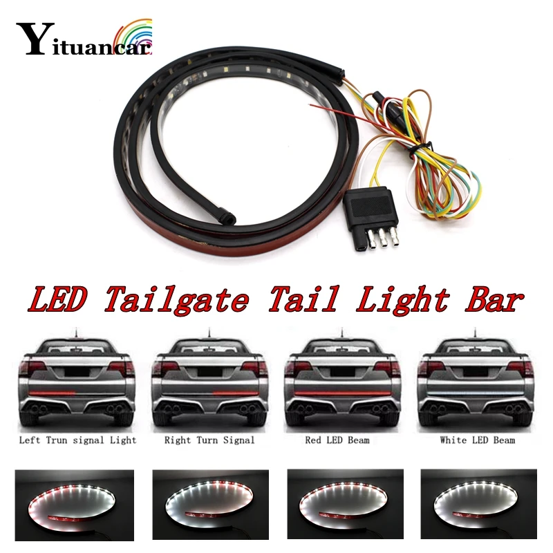 

Yituancar 1Pcs 60" DC12-24V 18W Flexible LED Tailgate Tail Light Bar Styling Running/Brake/Reverse/Signal/Rear For Pickup Truck
