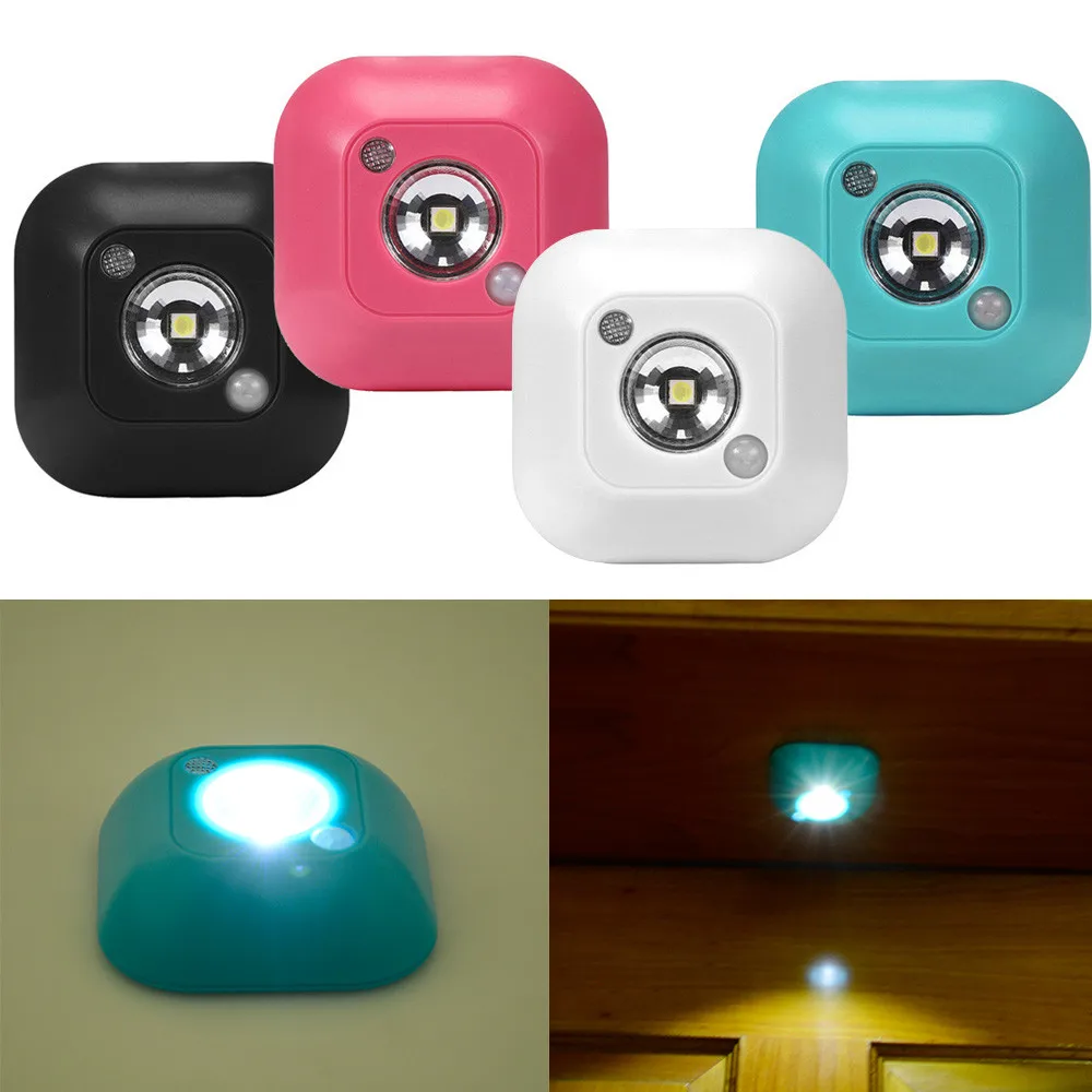 

Mini Wireless LED Sensor Night Light Lamp PIR Infrared Motion Activated Sensor Light for Wall Lamp Cabinet Stairs Light CD