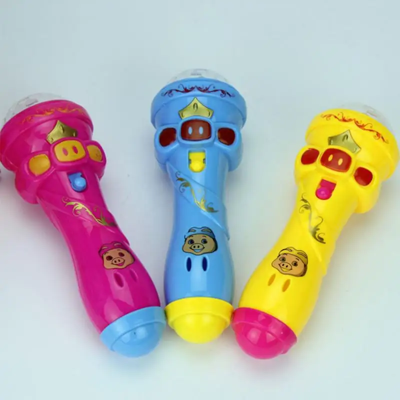Мини Веселые мигающий прожектор микрофон игрушки освещение светящиеся Funny