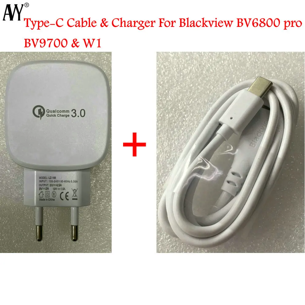 Для Blackview BV6800 Pro ЕС вилка зарядное устройство Тип C USB кабель для BV9700 W1 type