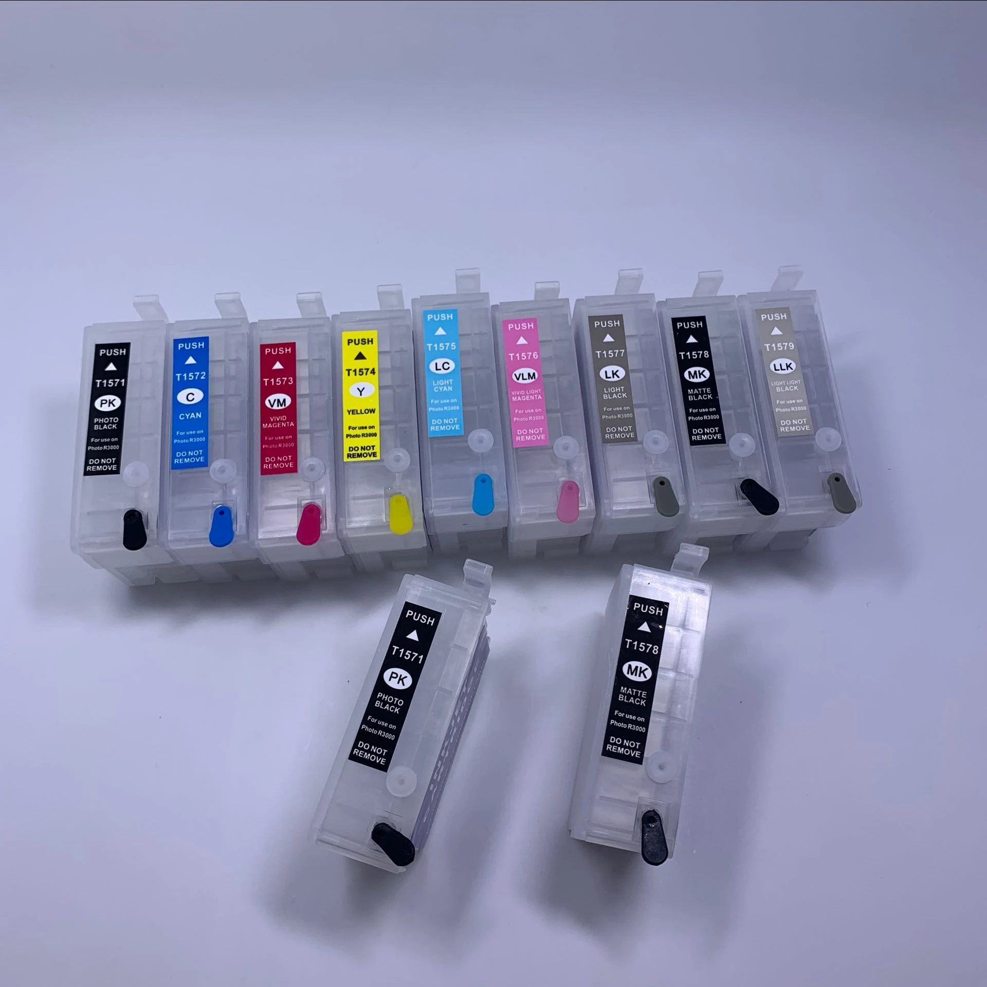 Многоразовые чернильные картриджи YOTAT T157 для принтера Epson Stylus Photo R3000 с чипами
