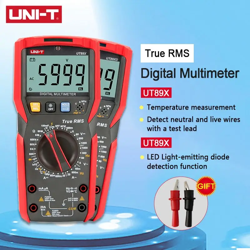UNI T UT89X UT89XD Профессиональный цифровой мультиметр True RMS NCV 20A ток AC DC вольтметр
