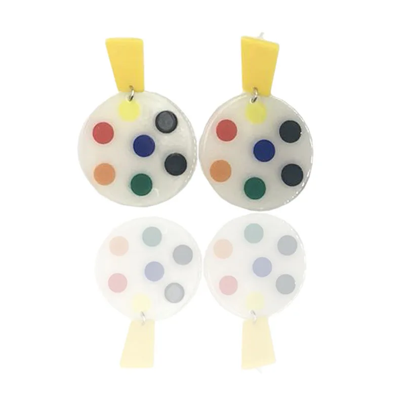 Женские Геометрические свисающие серьги летние в виде цветков лимона вечерние