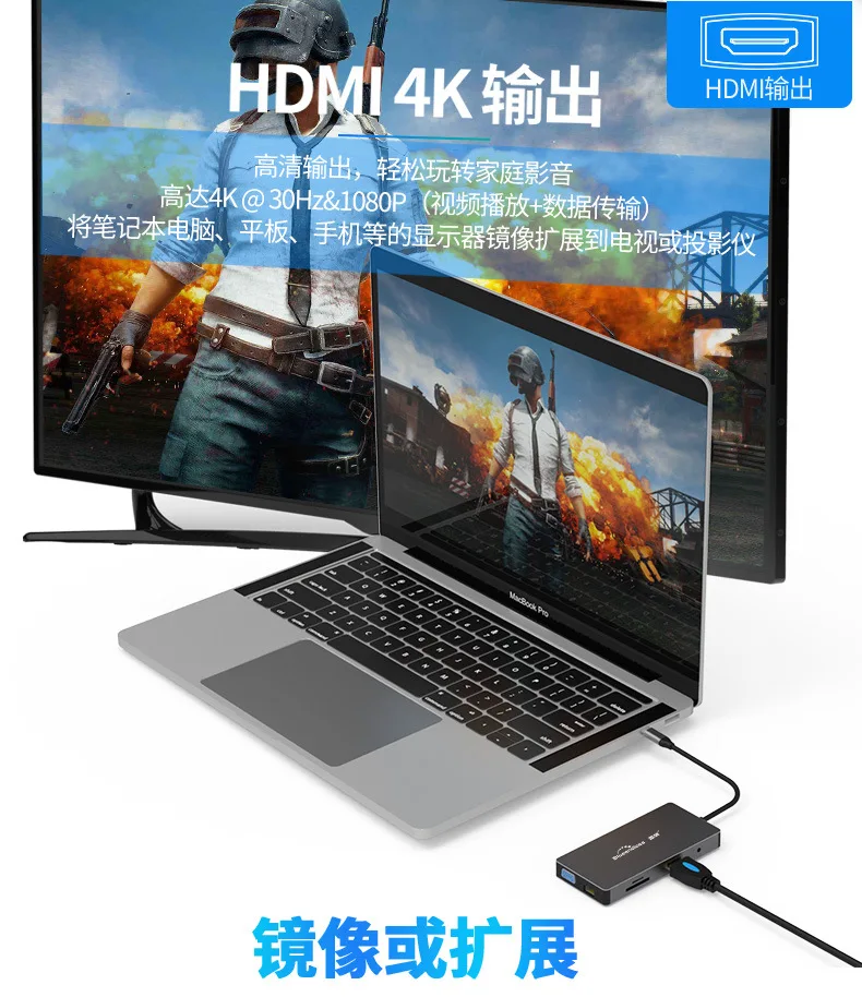 Набор контактов для тестирования 10 в 1 Тип-C концентратор USB3.0 концентратор usb PD высокое Скорость зарядка для мобильных устройств MacBook huawei XiaoMi lenovo док-станция с разрешением 4K HDMI SD TF LAN