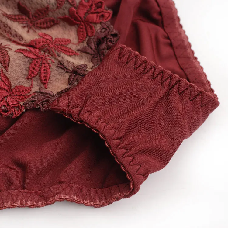 Винно красный комплект нижнего белья сексуальное кружевное украшение для женщин