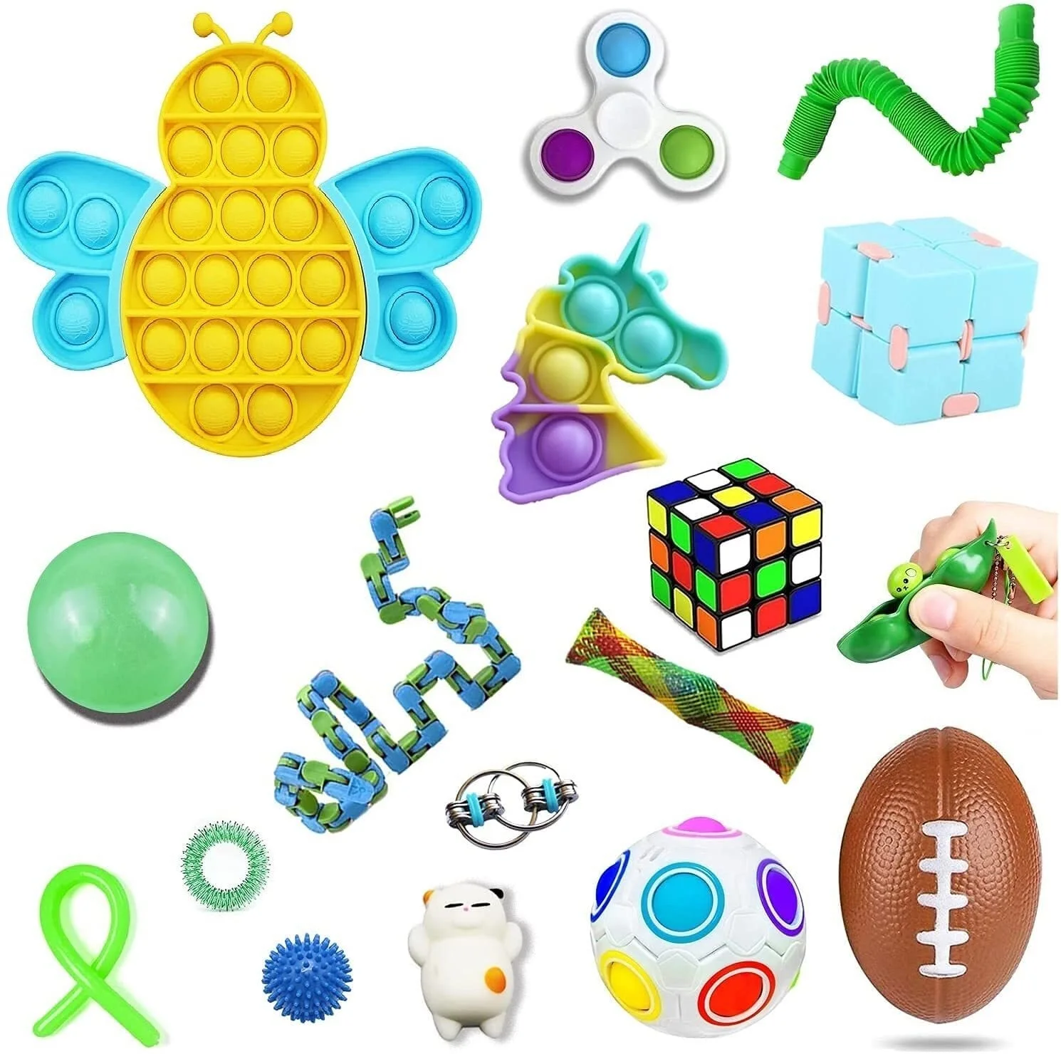 

Pack Mini pop Autism Special Needs Stress Relief Silicone Pressure Relieving Toys Fidget Sensory Stress Ball Anxiety Relief
