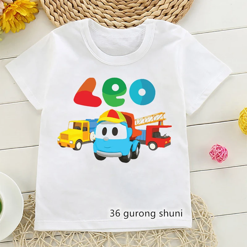 Новинка Лидер продаж Детская футболка с забавным принтом Лео грузовик ТВ-шоу