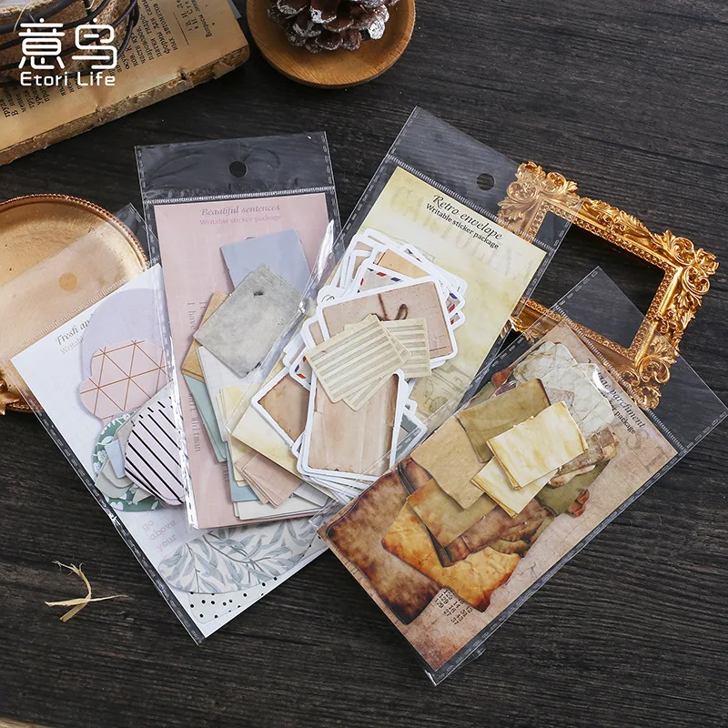

45 Pcs Antique Looking Scrapbook Stickers Vintage Design Old Fashion Decorative Sticker For Planner Junk Journal Stationery