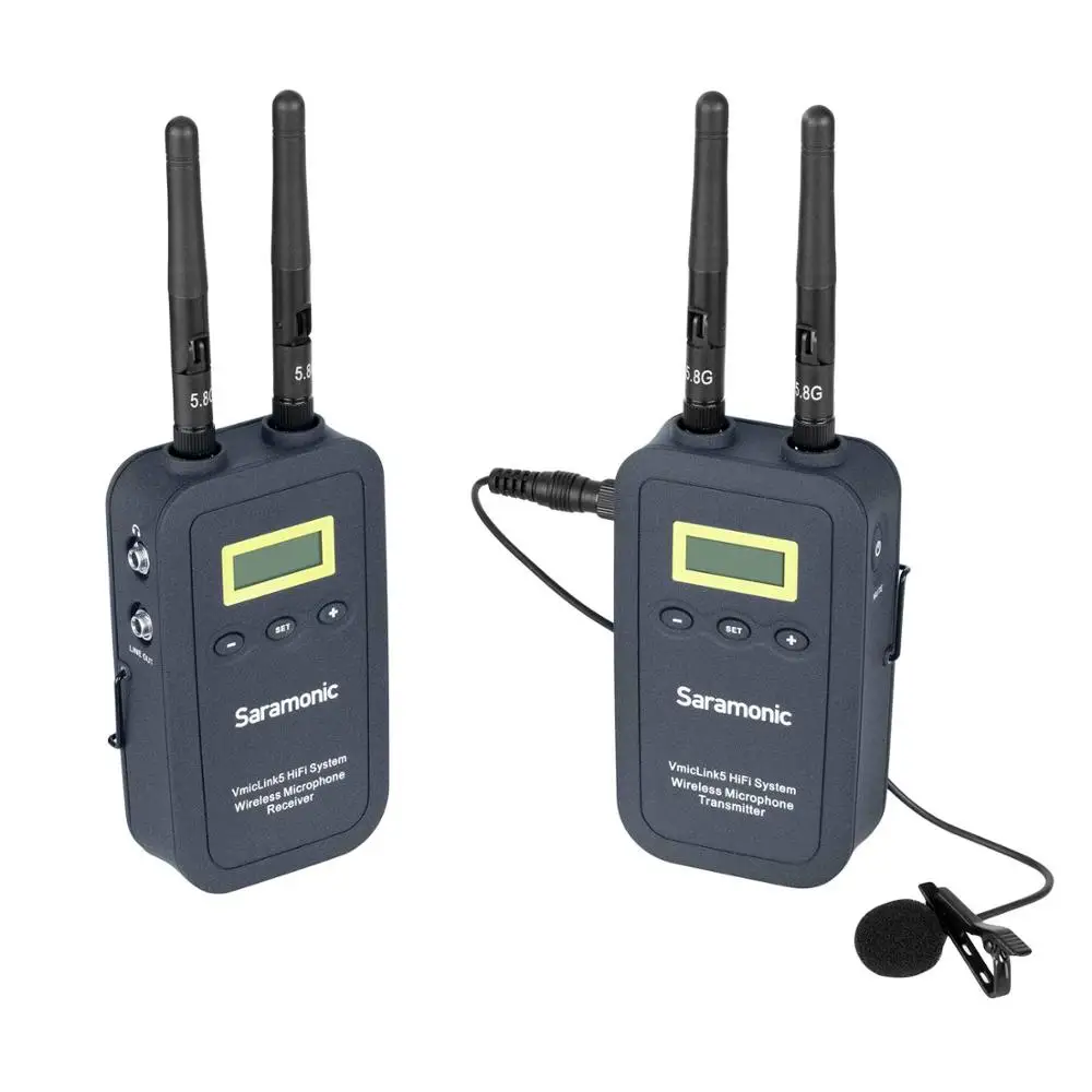 Черный Saramonic Vmiclink5 Hi-Fi 5,8 ГГц 3-канальный блок питания с беспроводные ПЕТЛИЧНЫЕ микрофон Системы с передатчик и приемник для цифровых зеркальных камер и многое другое - Цвет: Черный