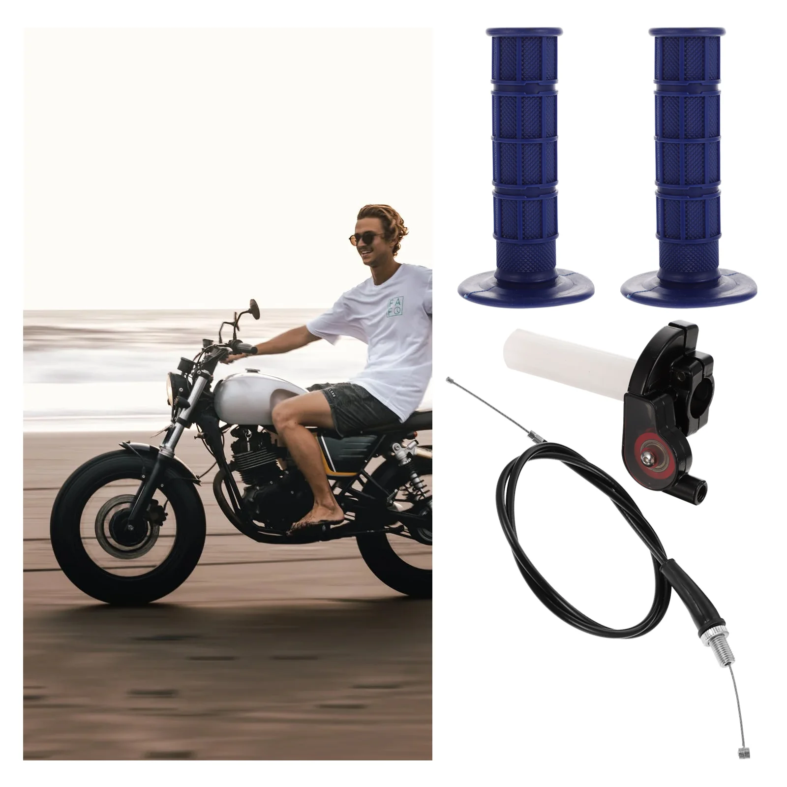 

1 комплект мотоциклетных штативов, трос, рычаги тормоза дроссельной заслонки, набор кабелей