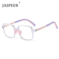 jaspeer tr90 square kids computer glass children blue light blocking glasses soft flexible frame boys girls goggle eyewear