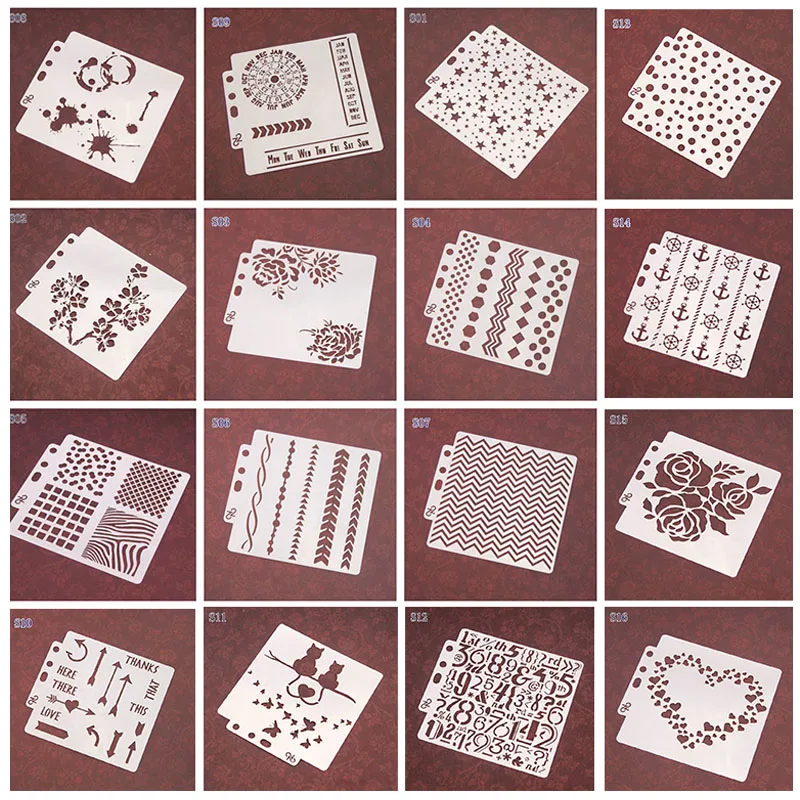 Трафареты для Росписи Стен цветов точек звезд скрапбукинга альбома декорации